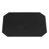 Black 17 x 12 Leatherette Cut Corner Placemat w/ White Stitching